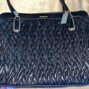 AUTHENTIC COACH Black Leather Madison Kimberly Carryall Tote